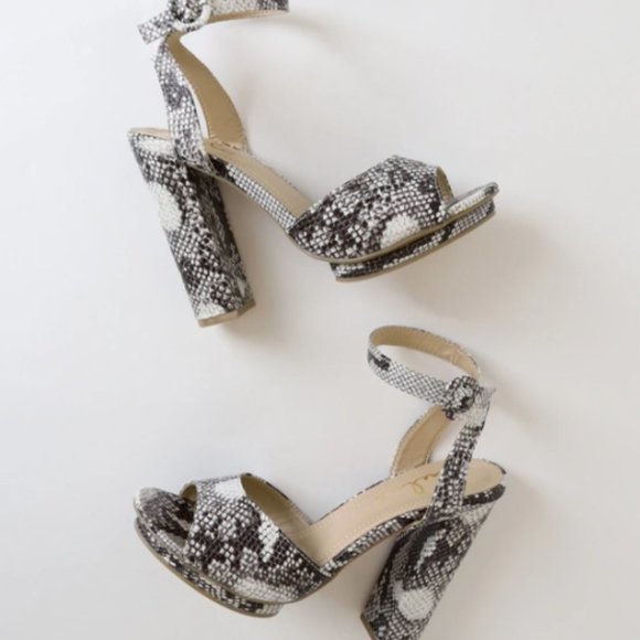 Lulu's Priya Snake Print Ankle Strap Platform Heel - Picture 5 of 11